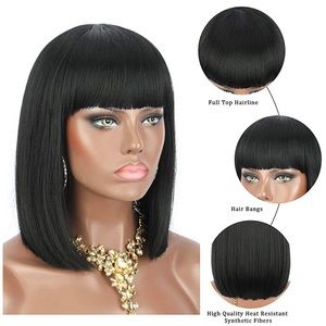 12 inch black wig